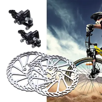1 Pár MTB Mechanické Bicykli Kotúčové Brzdy Vpredu & Vzadu Disku Rotora Brzdový Kit pre Horské Bicykle, Cestné Bicykle(Náhodnú Veľkosť) 2