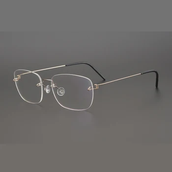 Dánsko Retro ľahkej Zliatiny bez obrúčok Námestie Okuliare pre Mužov a Ženy, Optické Predpis Okuliare Rám oculos de grau 2