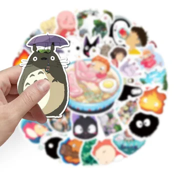 50pcs Hayao Miyazaki Anime Nálepky Cartoon Totoro Odvážneho Preč Dievča Nálepky DIY Skateboard Kufor na Gitaru Graffiti Nálepka 2