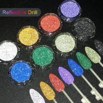 8 Letné Iskru Farby Reflexná Crystal Diamantový Prášok Ultra-jemný Super Blikajúce Pigment Prachu DIY Lesk Diamond Prášok 2