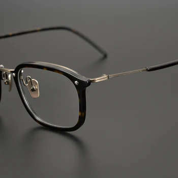 Vintage Acetát Okuliare, Rám Muži Ženy Námestie Krátkozrakosť Predpis Optické Okuliare Rám Japonsko Luxusná Značka Titánu Okuliare 2