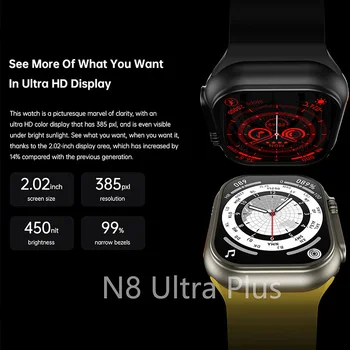 49 mm Mužov Smart Hodinky N8 Ultra Plus NFC Smartwatch IP68 Nepremokavé Športové Hodinky pre Android IOS Fitness Náramok s Popruh Zámok 2
