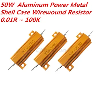 RX24 50W Hliník Power Metal púzdro Drôtové Odpor 0.01 R ~ 100K 1 6 8 10 20 200 500 1K 10K ohm odpor 2