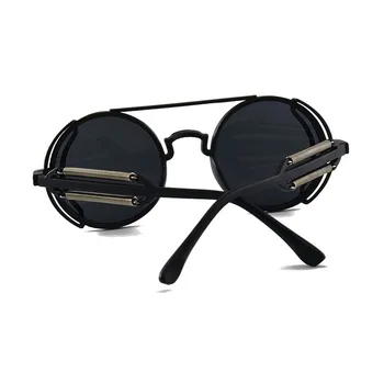 Klasickej Gotickej Steampunk slnečné Okuliare, Luxusné Značky Dizajnér Vysoká Kvalita Mužov a Žien Retro Kolo Kovovým Rámom slnečné Okuliare UV400 2