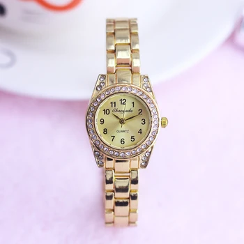 2022 slávnej značky ženy starej dámy gold diamond náramkové hodinky quartz dievčatá módne tenký pásik strane troleje hodinky reloj mujer 2