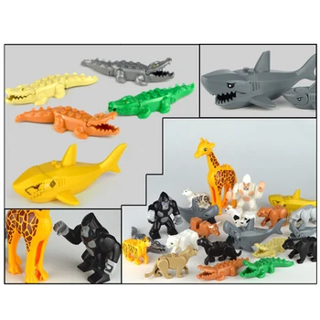 2 KS/veľa Ghost Zombie Shark Krokodíla DIY Mesto Morského Života Akčné Figúrky Stavebné Bloky Kompatibilné Zvierat Deti Hračky 3
