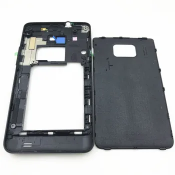 Úplné kryty Pre Samsung Galaxy S2 i9100 9100 Stredný Rám +Zadný Panel Zadný Kryt Batérie Dvere Náhradné Diely 3
