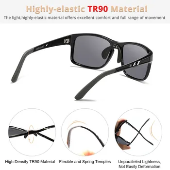KDEAM TR90 Polarizované slnečné Okuliare Muž UV400 Námestie Odtiene High-End Žena, Nerozbitný Ľahké Slnečné okuliare S voľným Box 3