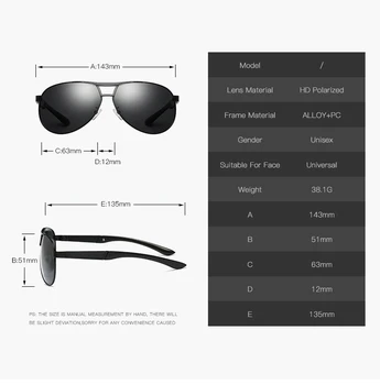 Klasické Polarizované slnečné Okuliare Mužov Značky Dizajnér Ročník Jazdy Pilot, Slnečné okuliare, Muž Okuliare Slnečné Okuliare UV400 Oculos De Sol 3