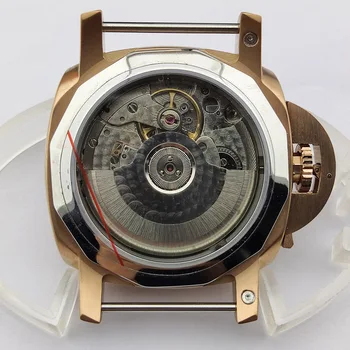 Rose gold prípade 44 mm sledovať Prípade seagull ST2555 Pohybu Automatické hodinky Prípade pánske Hodinky ciferník vlastné logo, Hodinky, Náhradné Diely 3