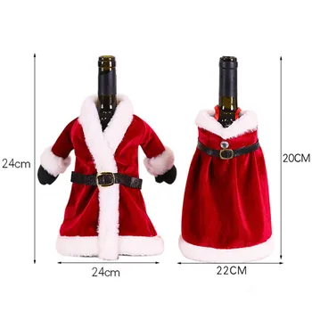 Vianočné Fľaša Vína Kryt Veselé Vianoce Dekor Dovolenku Santa Claus Fľaša Šampanského Kryt Vianočné Dekorácie Pre Domov 3