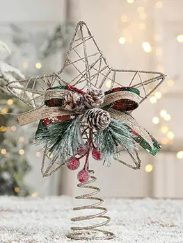 Vianočný Stromček Vňaťou Star Visí Výzdoba Domov Tree Top Star Ornament Na Dovolenku Svadobné Party Miestnosti Firmware Nový Rok Dekor 3