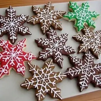1-5 ks/Veľa Snowflake Tvar Cookie Cutter Nehrdzavejúcej Ocele Snehu Forme 