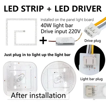20W LED Panel SMD Svetlá Modul Lampa Energeticky Úsporné AC220V Námestie Stropné Svietidlo Doske, Vymeňte Zdroj Svetla ľahká Inštalácia 3