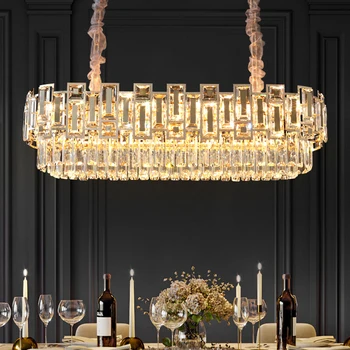 Moderné Krištáľový Luster Pre život Jedáleň Čierne Zlato Domova Vnútorné Osvetlenie LED Luxusné Cristal Lampa Kuchyňa Lesk 3