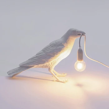 Vták stolná Lampa taliansky Štýl Vták Lampa Moderného Živice Vrana Stolná Lampa pre Obývacia Izba, Spálňa Svetlo na Stenu Sconce Home Art Decor 3