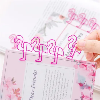 12pcs Ružová Kovové Flamingo Záložku Plánovač spiniek Knihy Záložky Študent Tvorivé Papiernictvo Školského Úradu Dodanie Trombóny 3