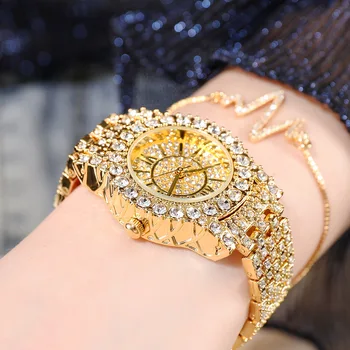 Luxusné Plný Diamond dámske Hodinky Crystal Dámske Náramok Náramkové Hodinky Hodiny relojes Quartz dámske hodinky pre ženy 9109235 3