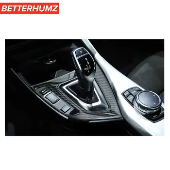 BETTERHUMZ Uhlíkových Vlákien Gear Shift control Panel (Ovládací Panel Kryt Interiérom Nálepka Pre BMW F20 F21 2012-2019 Auto Interiérové Doplnky 3