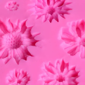 Aomily 6 Otvorov 3D Kvety Silikónové Tortu Fondant Formy DIY Ručne vyrábané Čokoládové Cookies Plesne Pečenie Koláča Pečivo Pečiva Nástroj 3