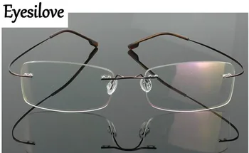 Ultra ľahké bez obrúčok Optické okuliare rámy muži ženy Zliatiny Titánu okuliare Rám pre Krátkozrakosť, Predpis Okuliarov 3