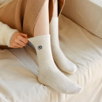 Móda Ženy Velvet Vlnené Ponožky Zimné Hrubé Bežné Ponožky Roztomilý Kreslený Zvierat Teplé Ponožky Calcetines 3