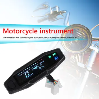 Motocykel LCD Rýchlomer Paliva Meter Digitálny Podsvietený LCD Odemeter Elektrické Vstrekovanie Karburátoru Paliva Meter 3