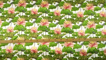 Zľavu Nové Módne Super Módne Kreácie Ružová Lotus Leaf Kvety Tlače Textílie, Blúzky, Šaty Z Hodvábneho Saténu Textílie Textilným 3
