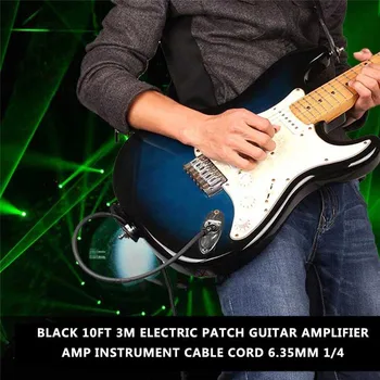 3 M/10 Stôp Gitara-Amp Elektrická Gitara Kábel, 6,5 mm Stereo Kábel Adaptéra Zosilňovač Tienené Zníženie Hluku Basovú Gitaru, Kábel 3