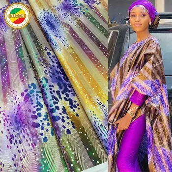 Africké Lesklé Vytlačené Povodí Riche Textílie Pre Francúzske Ženy Denne Strany Oblečenie 2021 Najvyššej Kvality Riche Brode Čipky Materiálov 3