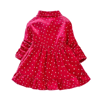 Dievčatá Oblečenie Na Jeseň Nové Deti Clohting Dot Tlače Módne Deti Princezná Šaty Detské Dievčenské Šaty 3