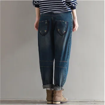 2022 Zime Veľké Veľkosť Jeans Ženy Hárem Nohavice Bežné Nohavice Džínsové Nohavice Módne Voľné Vaqueros Vintage Priateľ 3