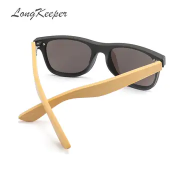 LongKeeper Dreva, bambusové nadrozmerné Okuliare Luxusné Značky Dizajnér bez obrúčok zrkadlové Námestie slnečné Okuliare pre Ženy/Muži 3
