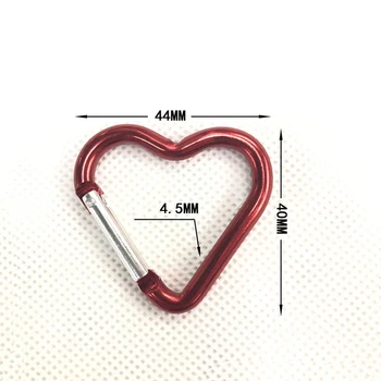 Heart-shape Karabína Mini Kovové Pracky Háčik Klip Batoh Keychain Vonkajšie Nástroj Turistika Prežitie Horolezecké Vybavenie, Náhodné Farby 3