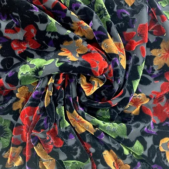 Zamatové Šaty Vyhorel Kvet Textílie DIY Hodváb Viskózový Svadobné Šaty, Dekorácie Materiál 1 Yard 3