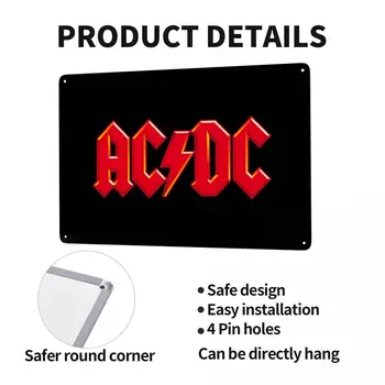 Vintage AC DC, Kovové Prihlásiť Vlastné Austrálskej Rockovej Kapely Tin Doska Dvore Stenu Decor Dekoratívne Umenie 3