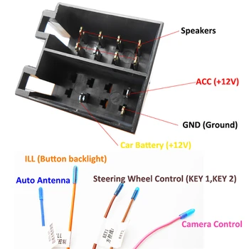 16 Pin ISO kábel Kábel Adaptéra Male konektorom Pre Ženy Konektor Zapojenie Pre Auto Auto Úprava Line Všeobecné Android Navigačný Hosť 3