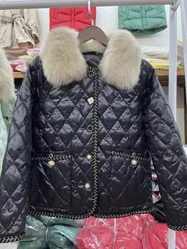 Nový štýl black žakárové mäkké teplé a studené-dôkaz hus nadol bunda ženy s kapucňou módne dámy kabát 3