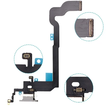 Nabíjací Port Dátový Konektor Flex Kábel S Mikrofónom Pre iPhone X XR XS XSMax Náhradné Diely 3