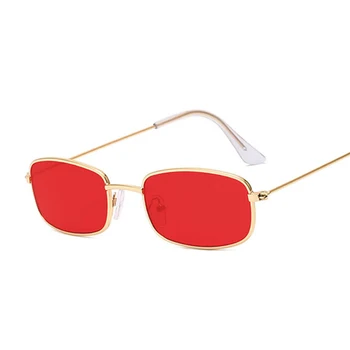 Retro Obdĺžnik Slnečné Okuliare Muž, Žena, Luxusné Značky Dizajnér Kovový Rám Kruhu Slnečné Okuliare Muž Žena Módne Odtiene Oculos 3