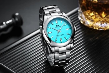 2022 PAULAREIS Pánske Hodinky Top Značky Luxusné Automatická Muži Mechanické hodinky Svetelný Nehrdzavejúcej Ocele Žltá Športové Náramkové hodinky 3