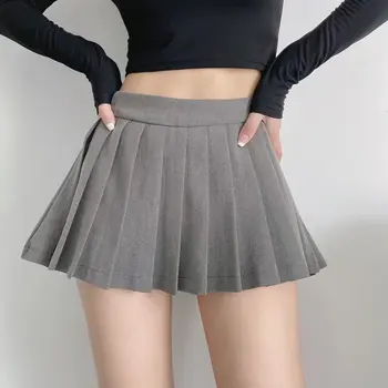 Letné Vysoký Pás Sukne Dámske Sexy Mini Sukne Vintage Skladaná Sukňa Kórejský Tenis Sukne Krátke Biela Čierna 3