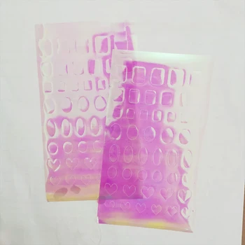 11 Ks 3D Zrkadlo Aurora Nechtov Fólie Ice Cube Skla, Papiera, Celofánu Nail Art Nálepky Odtlačkový Leskom poľský Dekorácie Zábaly 3