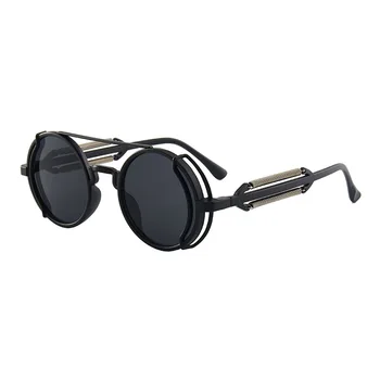 Klasickej Gotickej Steampunk slnečné Okuliare, Luxusné Značky Dizajnér Vysoká Kvalita Mužov a Žien Retro Kolo Kovovým Rámom slnečné Okuliare UV400 3