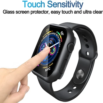 Sklo+Kryt Pre Apple Hodinky prípade 8 7 6 SE 5 3 iWatch Accessorie Screen Protector Apple hodinky serie 44 mm 40 mm 41mm 45mm 42mm 38mm 4