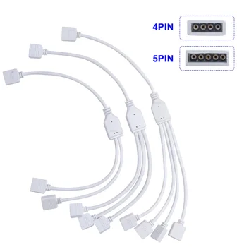 20pcs 5050 4/5 Kolíky RGBW LED pásky, Konektor plug power Splitter Kábel 4pin ihly samica Konektor drôt pre RGB Led Pásy Svetla 4