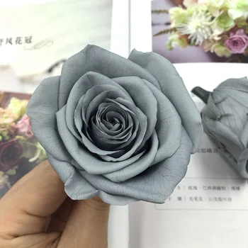 8pcs Valentína Večný Kvet AAA Rose Materiál 4-5 cm Čerstvého Skutočné Kvetinové DIY Sklenený Kryt svadobné kvety 4