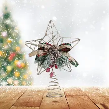 Vianočný Stromček Vňaťou Star Visí Výzdoba Domov Tree Top Star Ornament Na Dovolenku Svadobné Party Miestnosti Firmware Nový Rok Dekor 4