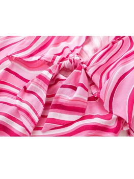 TRAF Pink Mini Šaty Žena 2022 Dlhý Rukáv vystrihnuté Šaty Letné Vytlačené Viazané Krátke Šaty Pre Ženy Bežné Bielizeň Šaty 4