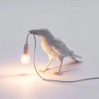 Vták stolná Lampa taliansky Štýl Vták Lampa Moderného Živice Vrana Stolná Lampa pre Obývacia Izba, Spálňa Svetlo na Stenu Sconce Home Art Decor 4